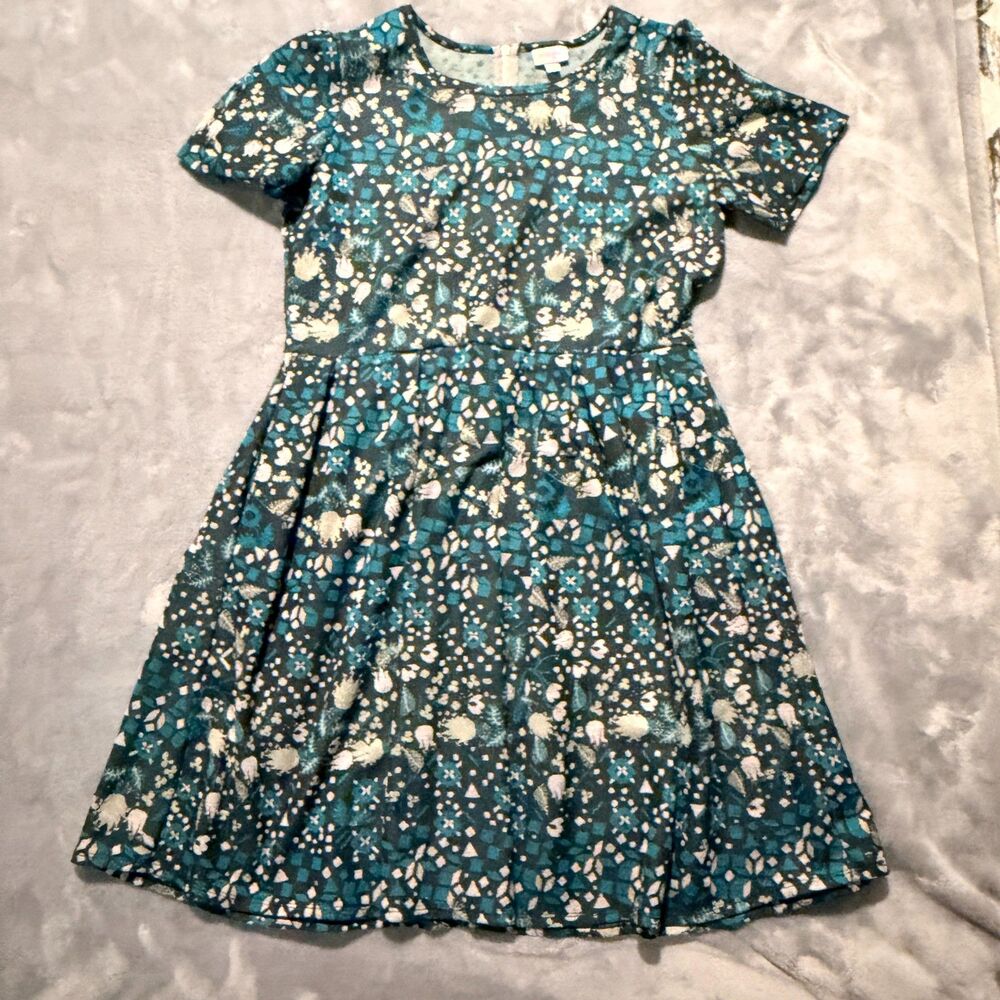 LuLaRoe Amelia Green Floral Print